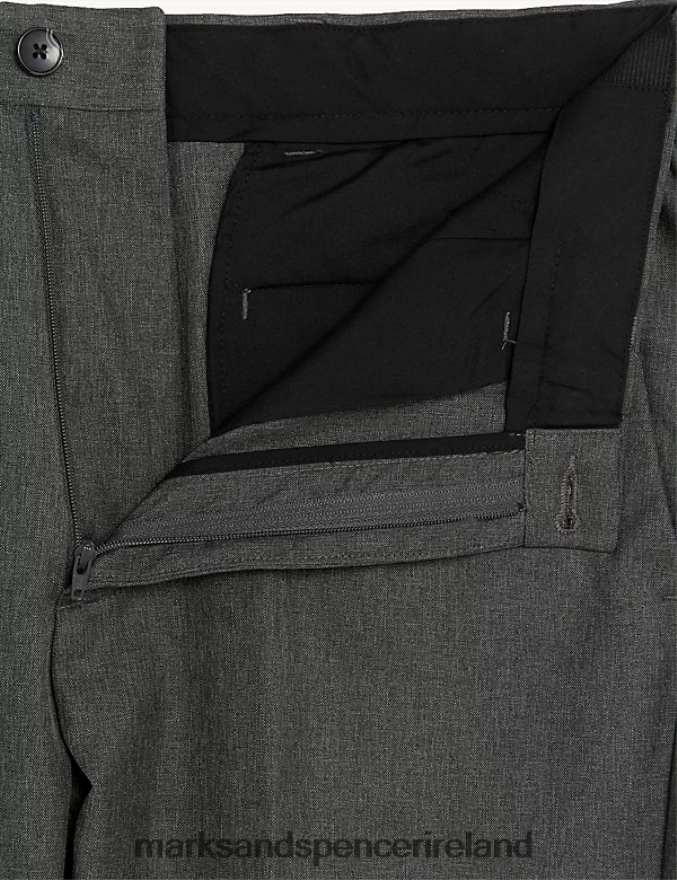Marks & Spencer Men Regular Fit Trouser with Active Waist Grey Clothing 2VJ8DF5291