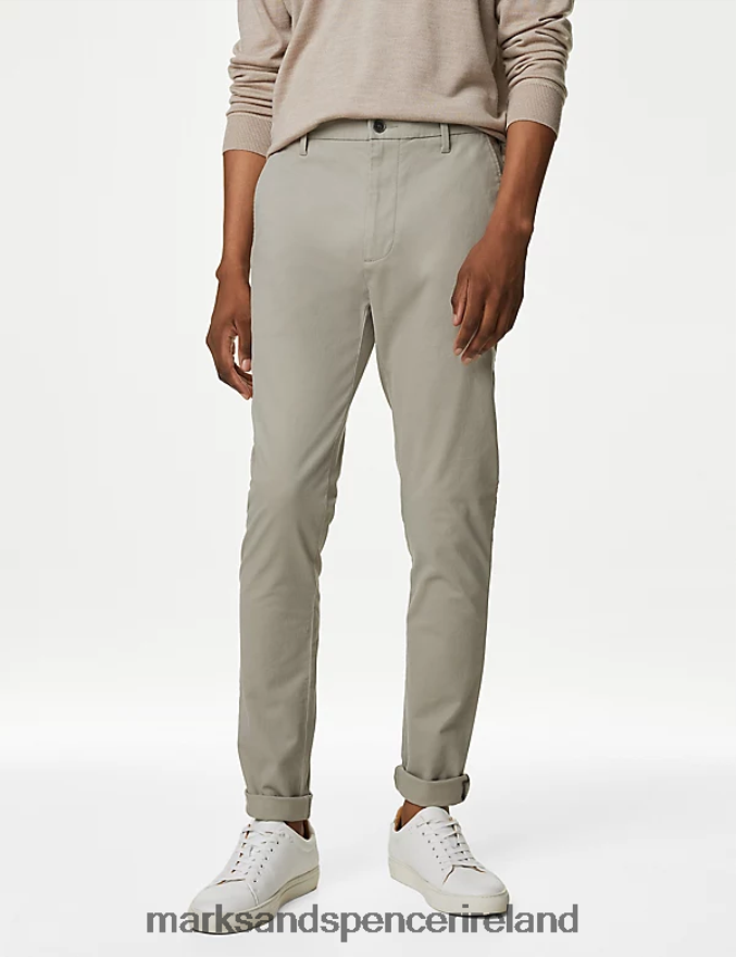 Marks & Spencer Men Skinny Fit Stretch Chinos Clay Clothing 2VJ8DF5318