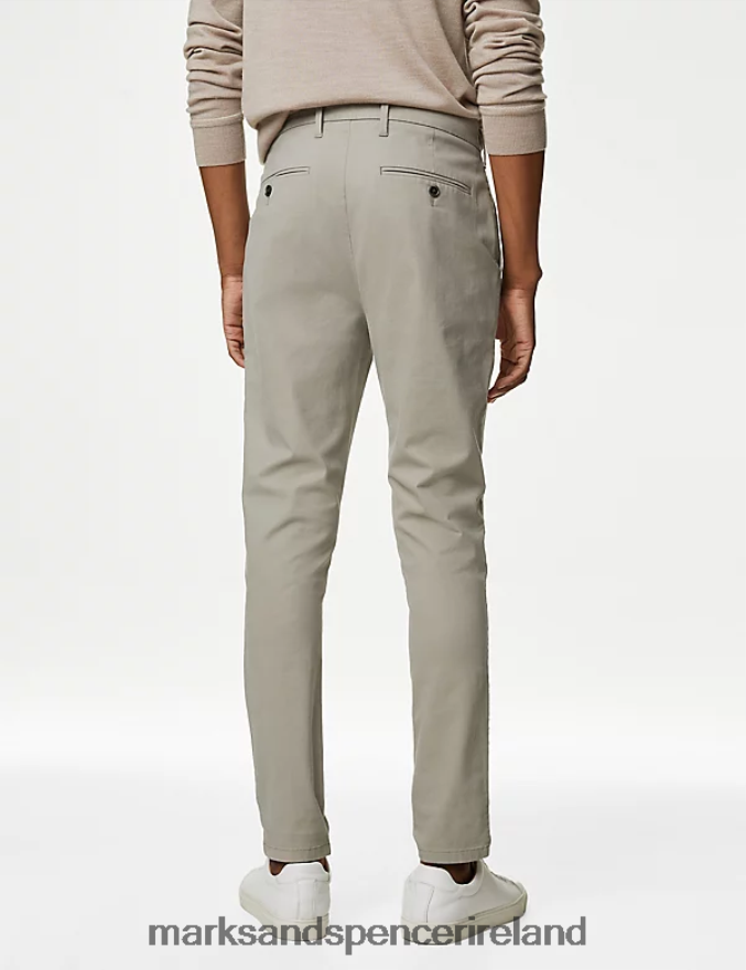 Marks & Spencer Men Skinny Fit Stretch Chinos Clay Clothing 2VJ8DF5318