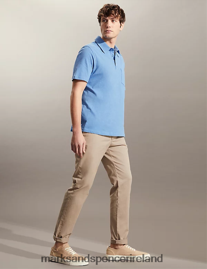 Marks & Spencer Men Slim Fit Stretch Chinos Medium Beige Clothing 2VJ8DF7240