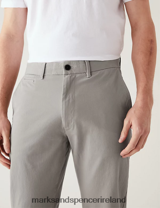 Marks & Spencer Men Slim Fit Ultimate Chinos Mid Grey Clothing 2VJ8DF5304