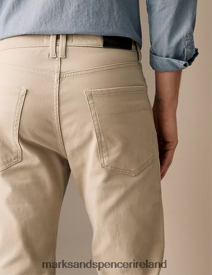 Marks & Spencer Men Straight Fit Italian 5 Pocket Trousers Clay Clothing 2VJ8DF6212