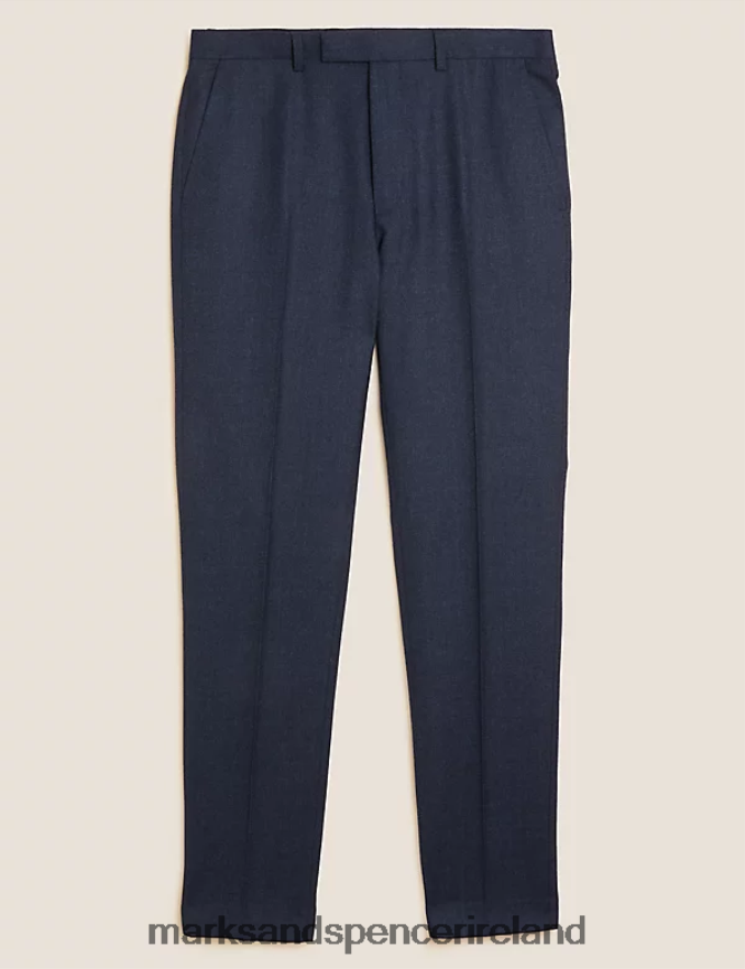 Marks & Spencer Men Tailored Fit Pure Wool Suit Trousers Indigo Clothing 2VJ8DF6856