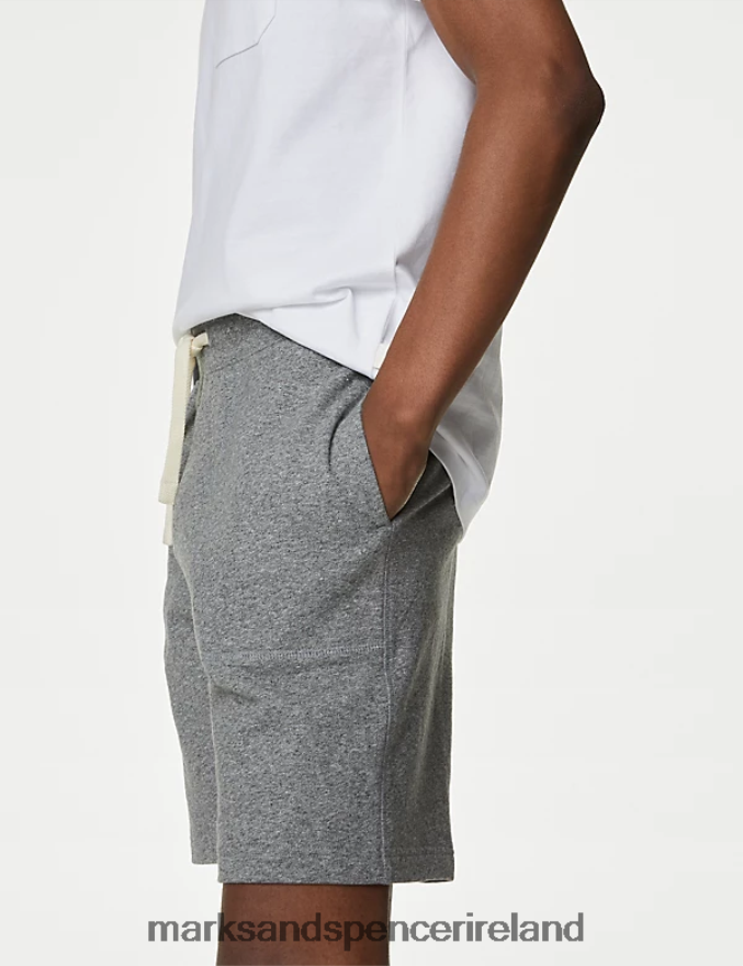 Marks & Spencer Men 2pk Pure Cotton Jersey Shorts Grey Mix Clothing 2VJ8DF4749