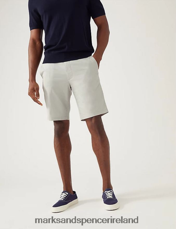 Marks & Spencer Men 2pk Super Lightweight Chino Shorts Natural Mix Clothing 2VJ8DF5239