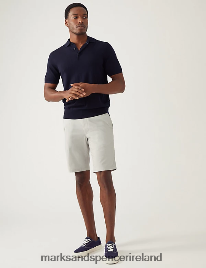 Marks & Spencer Men 2pk Super Lightweight Chino Shorts Natural Mix Clothing 2VJ8DF5239