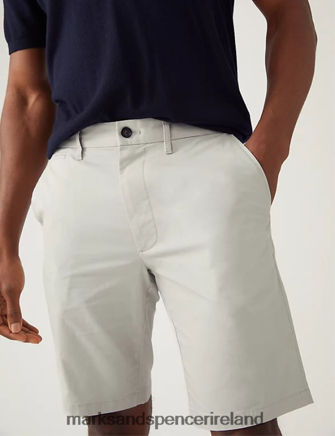 Marks & Spencer Men 2pk Super Lightweight Chino Shorts Natural Mix Clothing 2VJ8DF5239
