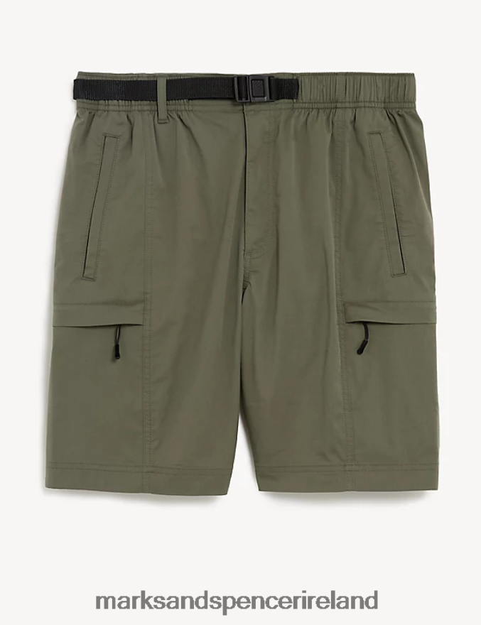 Marks & Spencer Men Belted Trekking Shorts with Stormwear Khaki Clothing 2VJ8DF5398