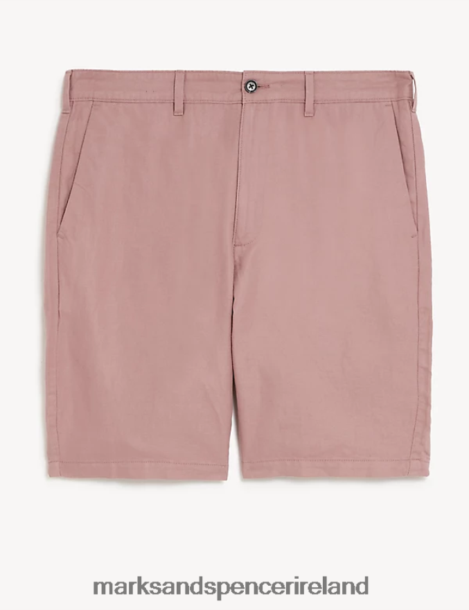 Marks & Spencer Men Linen Blend Chino Shorts Antique Rose Clothing 2VJ8DF5583