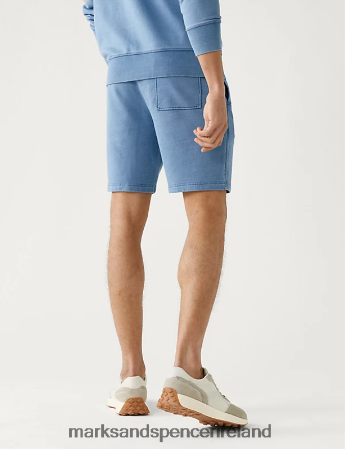 Marks & Spencer Men Pure Cotton Sweat Shorts Indigo Clothing 2VJ8DF5380