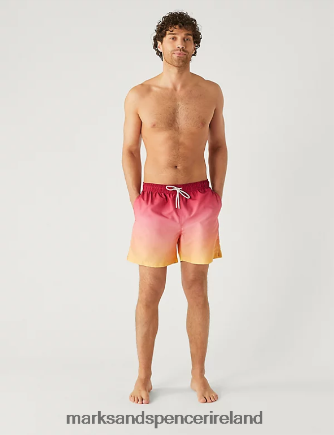Marks & Spencer Men Quick Dry Ombre Swim Shorts Orange Mix Clothing 2VJ8DF5579