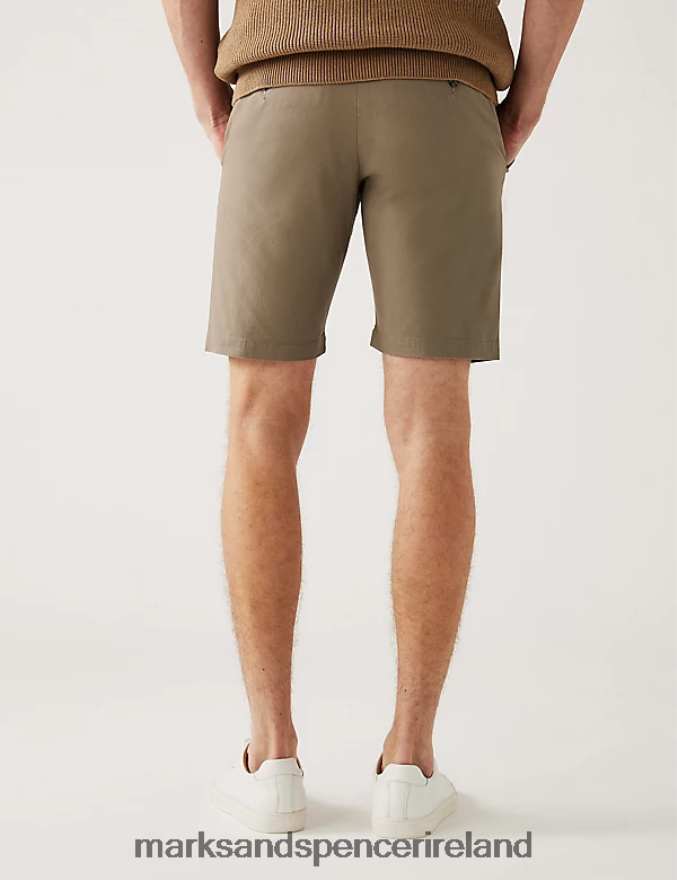 Marks & Spencer Men Stretch Chino Shorts Dark Stone Clothing 2VJ8DF6123