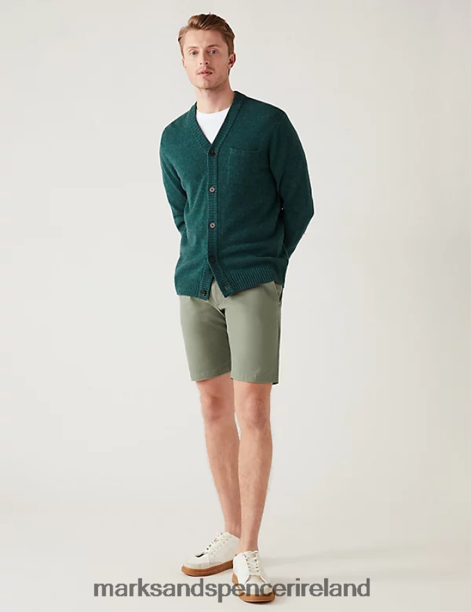Marks & Spencer Men Stretch Chino Shorts Khaki Clothing 2VJ8DF6118