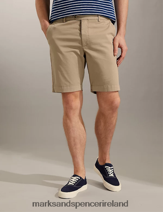 Marks & Spencer Men Stretch Chino Shorts Stone Clothing 2VJ8DF6448
