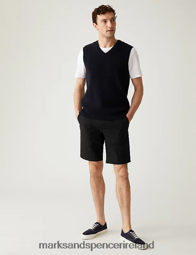 Marks & Spencer Men Super Lightweight Stretch Chino Shorts Black Clothing 2VJ8DF6500