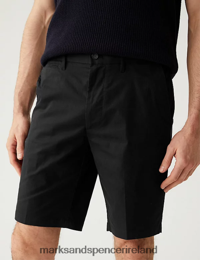 Marks & Spencer Men Super Lightweight Stretch Chino Shorts Black Clothing 2VJ8DF6500