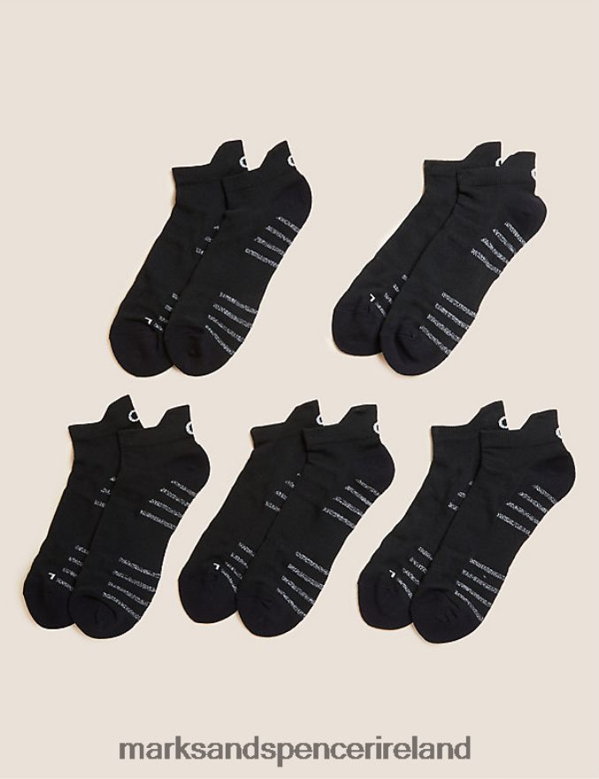Marks & Spencer Men 5pk Freshfeet Trainer Liners Black Clothing 2VJ8DF5642