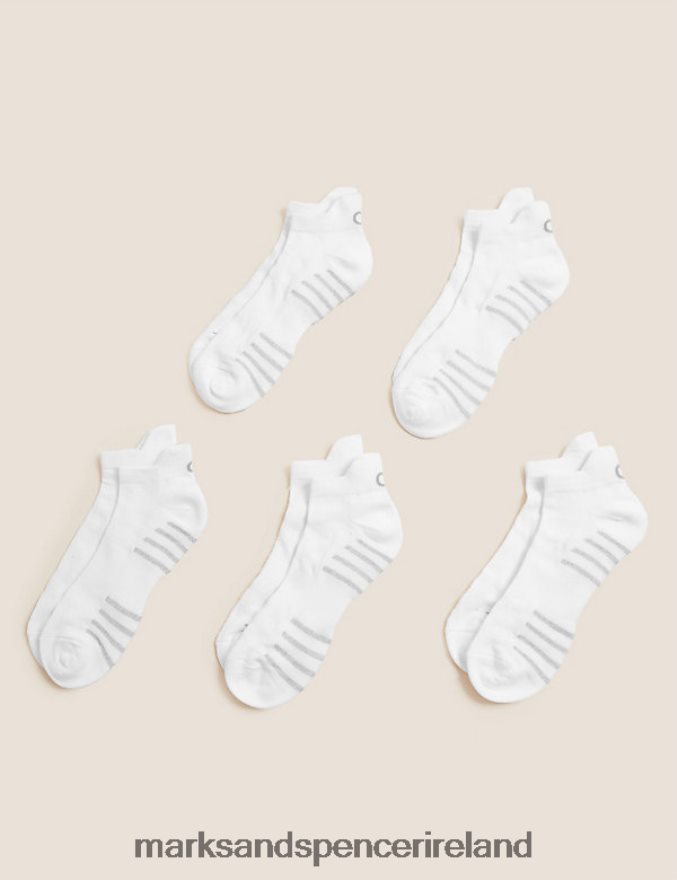 Marks & Spencer Men 5pk Freshfeet Trainer Liners White Clothing 2VJ8DF6035