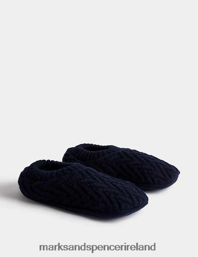 Marks & Spencer Men Herringbone Slipper Socks Navy Clothing 2VJ8DF5874