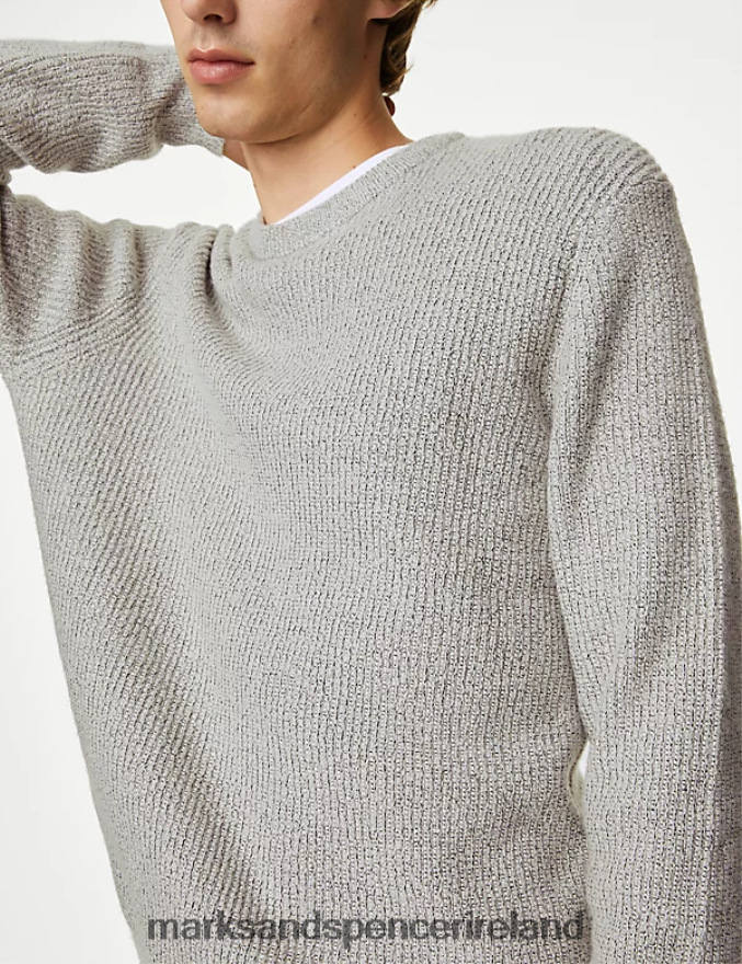 Marks & Spencer Men Supersoft Chunky Crew Neck Jumper Neutral Clothing 2VJ8DF5797