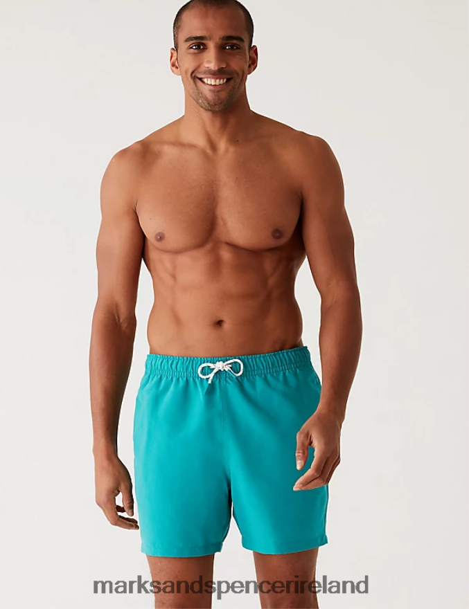 Marks & Spencer Men Quick Dry Swim Shorts Aqua Clothing 2VJ8DF5131