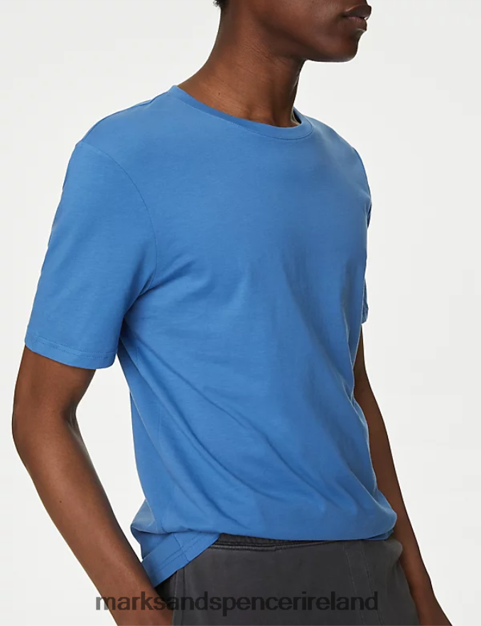 Marks & Spencer Men 3pk Pure Cotton Crew Neck T-Shirts Ocean Clothing 2VJ8DF5094