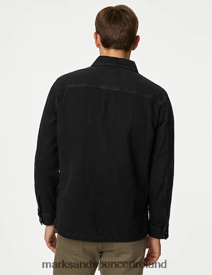 Marks & Spencer Men Denim Overshirt Black Clothing 2VJ8DF6614