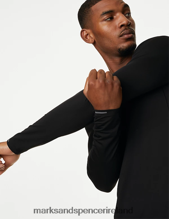 Marks & Spencer Men Long Sleeve Training T-Shirt Black Clothing 2VJ8DF6329