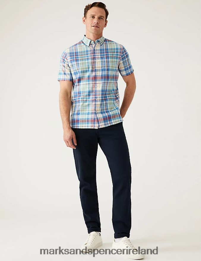Marks & Spencer Men Pure Cotton Check Shirt Multi Clothing 2VJ8DF6928