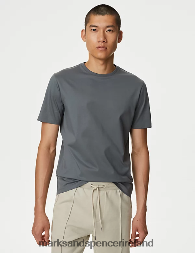 Marks & Spencer Men Pure Supima Cotton T-shirt Carbon Clothing 2VJ8DF6306
