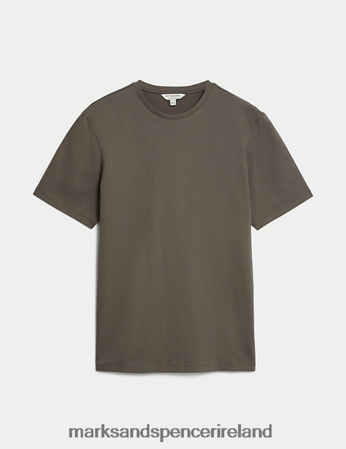 Marks & Spencer Men Pure Supima Cotton T-shirt Medium Brown Clothing 2VJ8DF6301