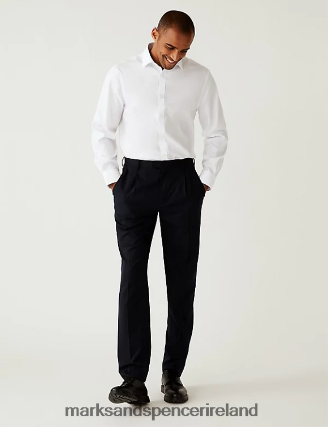 Marks & Spencer Men Shorter Length Regular Fit Non Iron Shirt White Clothing 2VJ8DF6798