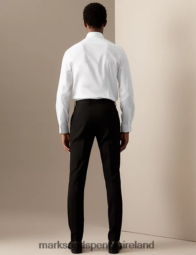 Marks & Spencer Men Slim Fit Easy Iron Cotton Rich Shirt White Clothing 2VJ8DF6442