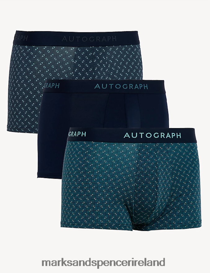 Marks & Spencer Men 3pk Geometric Hipsters Navy Clothing 2VJ8DF5247