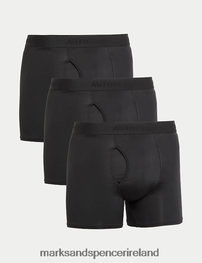 Marks & Spencer Men 3pk Microskin Trunks Black Clothing 2VJ8DF5726