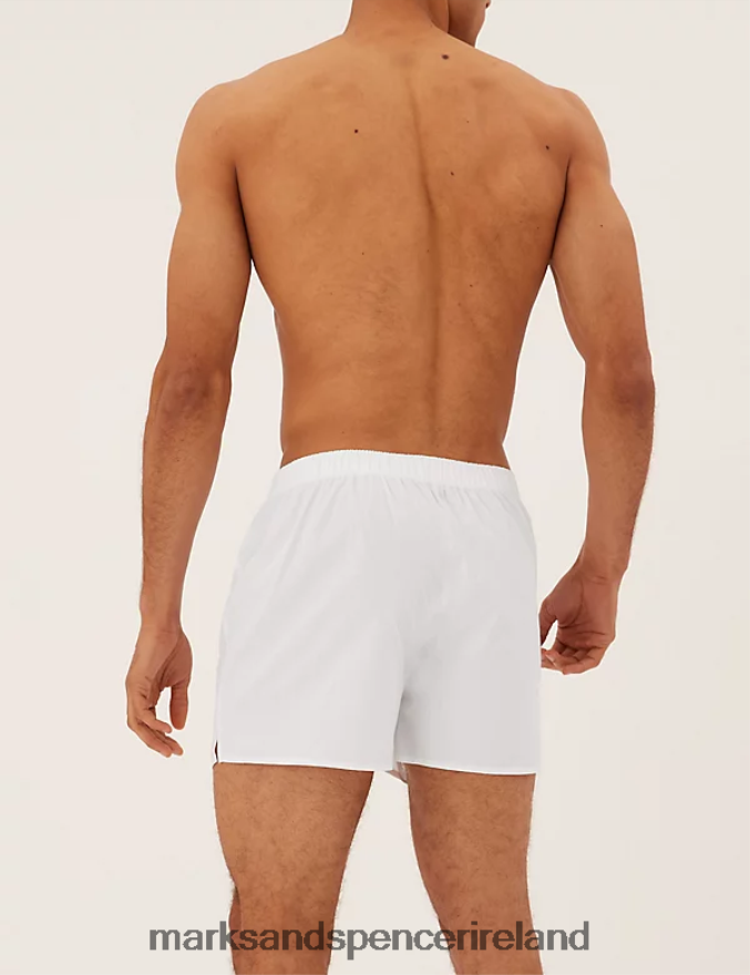 Marks & Spencer Men 3pk Pure Cotton Woven Boxers White Clothing 2VJ8DF6318