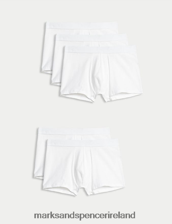 Marks & Spencer Men 5pk Cool & Fresh Hipsters White Clothing 2VJ8DF7079