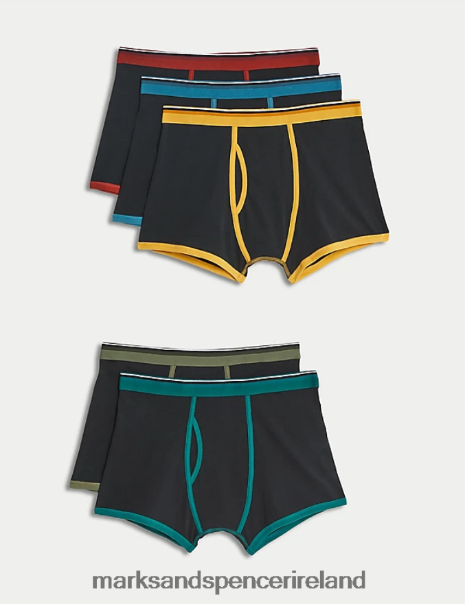 Marks & Spencer Men 5pk Cotton Rich Cool & Fresh Trunks Multi Clothing 2VJ8DF4733
