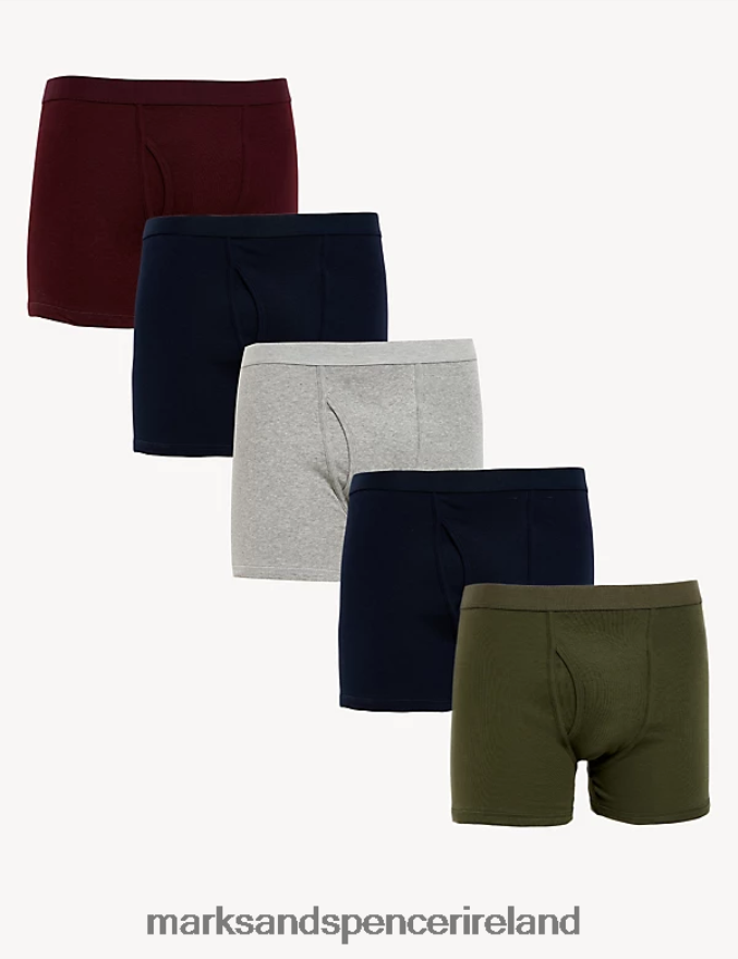 Marks & Spencer Men 5pk Pure Cotton Trunks Multi Clothing 2VJ8DF5440