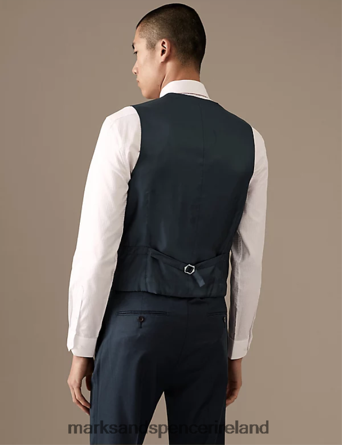 Marks & Spencer Men Pure Wool Waistcoat Navy Clothing 2VJ8DF6029