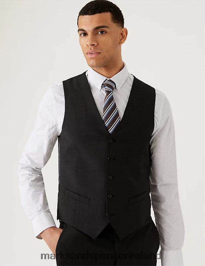 Marks & Spencer Men The Ultimate Waistcoat Charcoal Clothing 2VJ8DF7086