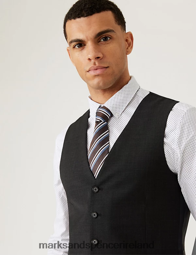 Marks & Spencer Men The Ultimate Waistcoat Charcoal Clothing 2VJ8DF7086