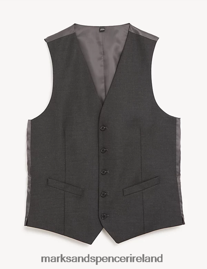 Marks & Spencer Men Waistcoat Charcoal Clothing 2VJ8DF6540