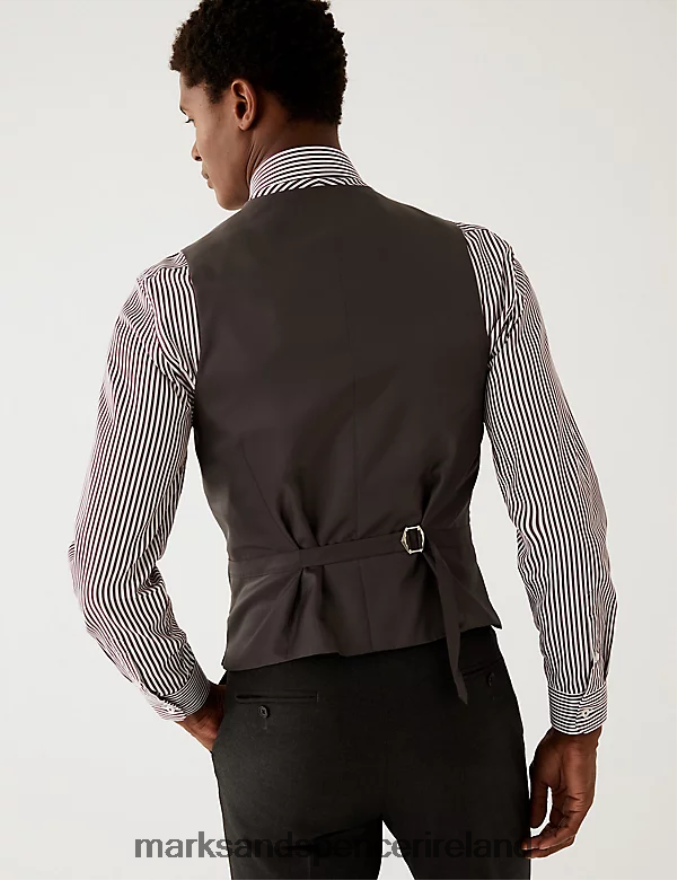 Marks & Spencer Men Waistcoat Charcoal Clothing 2VJ8DF6540
