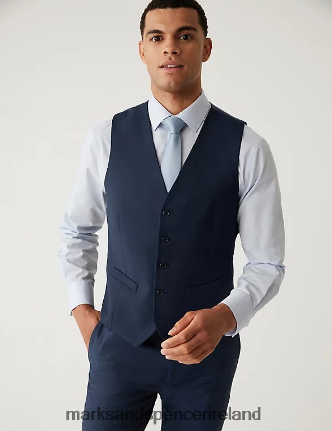 Marks & Spencer Men Waistcoat Indigo Clothing 2VJ8DF6542