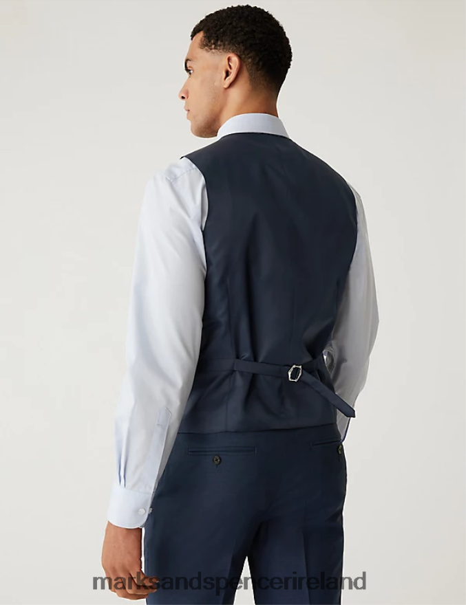 Marks & Spencer Men Waistcoat Indigo Clothing 2VJ8DF6542