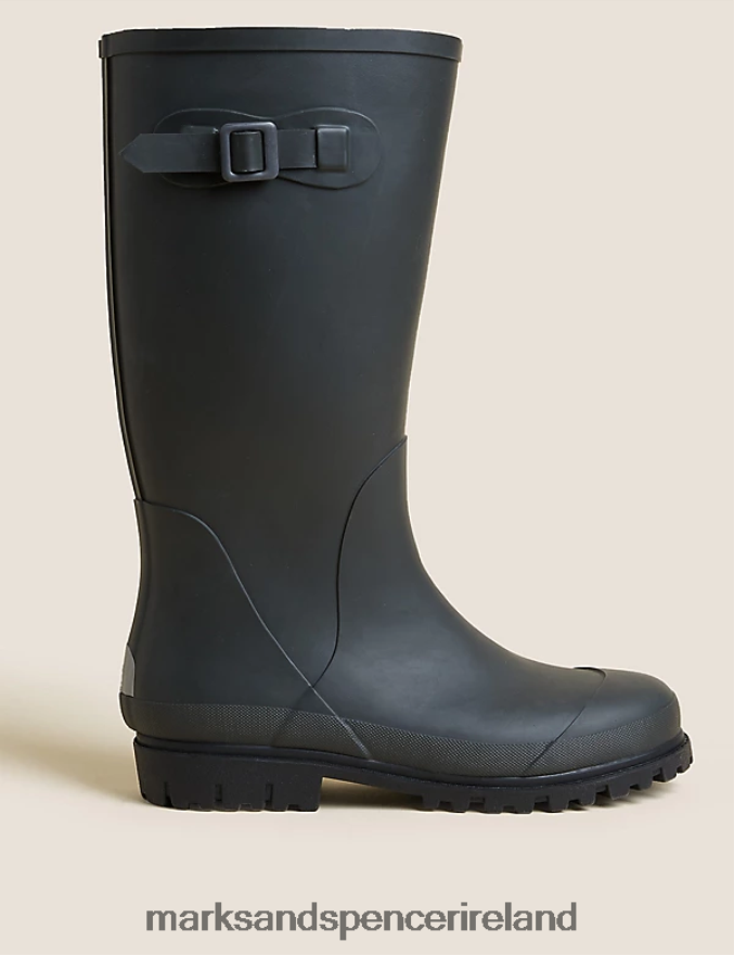 Marks & Spencer Men Fleece Lined Wellington Boots Green Footwear 2VJ8DF6922