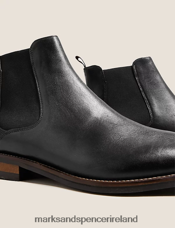 Marks & Spencer Men Leather Chelsea Boots Black Footwear 2VJ8DF7126