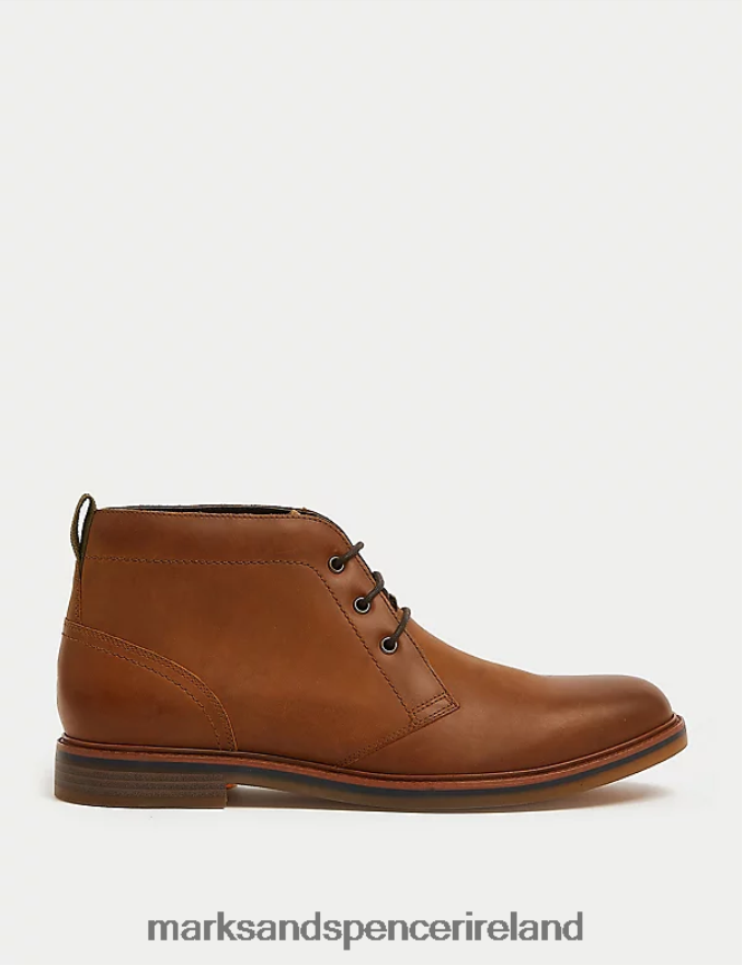 Marks & Spencer Men Leather Chukka Boots Tan Footwear 2VJ8DF7094