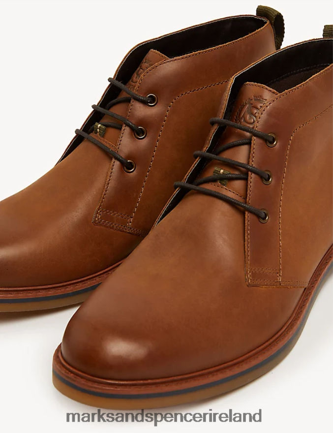 Marks & Spencer Men Leather Chukka Boots Tan Footwear 2VJ8DF7094